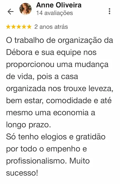 Avaliação Google Cliente 5