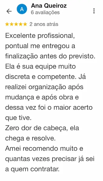 Avaliação Google Cliente 8